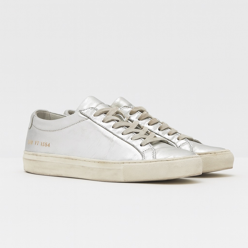 Common Projects Metallic Silver Sneakers